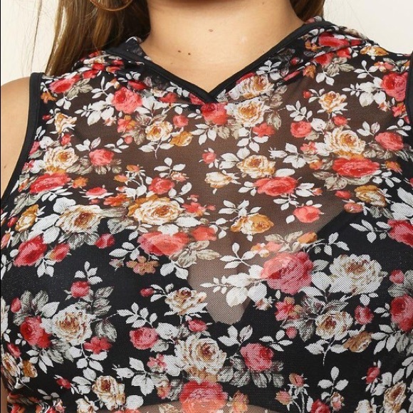 ✨Last 1✨Floral Sheer Hooded Cover Up/Dress - Picture 5 of 8